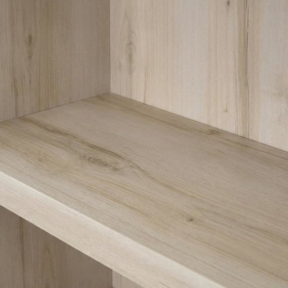 Solid Wood Storage Bookcase in Pacific Maple Finish with Spacious Shelving