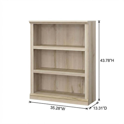 Solid Wood Storage Bookcase in Pacific Maple Finish with Spacious Shelving