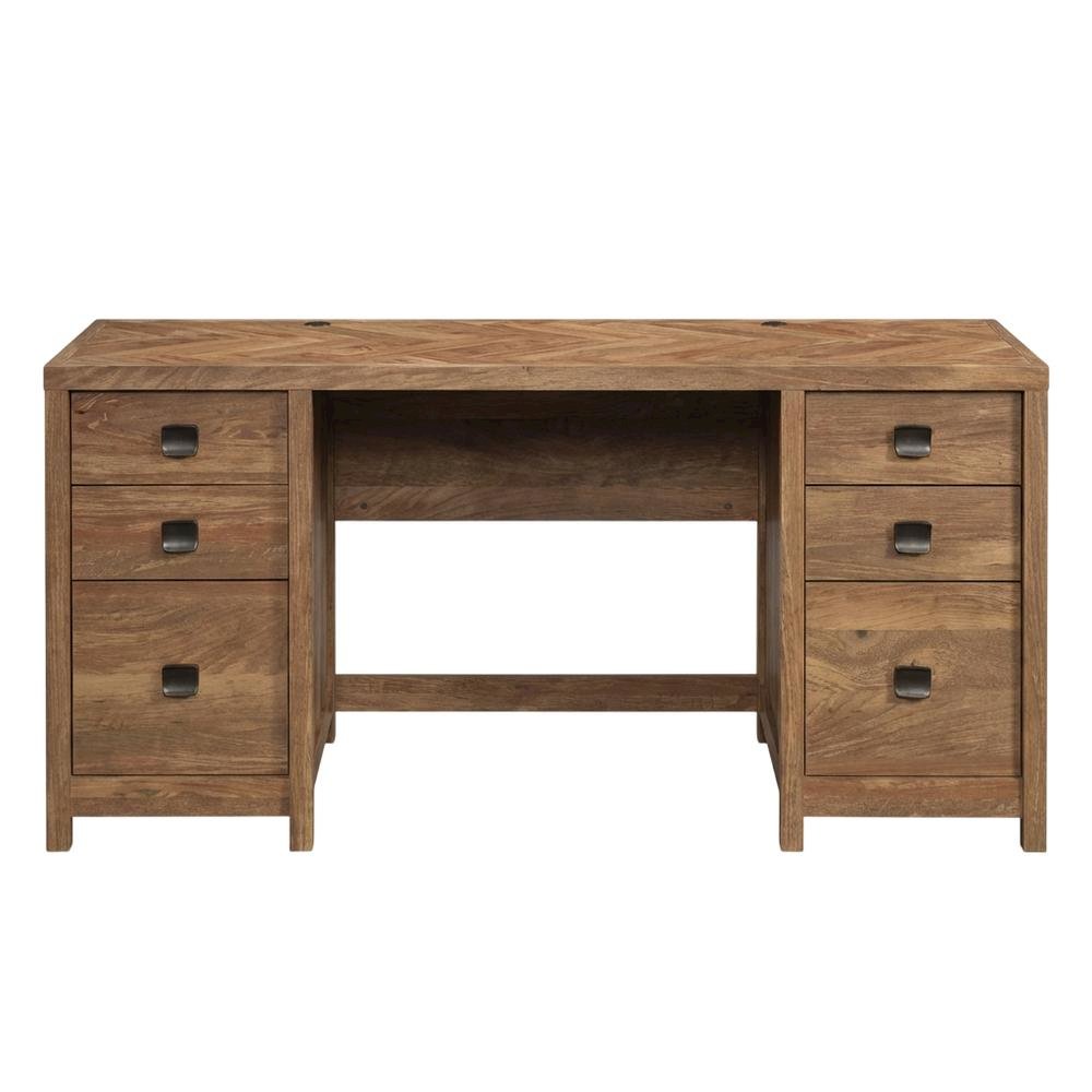 L-Shaped Office Desk In Sindoori Mango Finish For Modern Workspaces