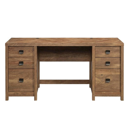 L-Shaped Office Desk In Sindoori Mango Finish For Modern Workspaces