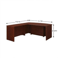 Brown office workstation set, contemporary, transitional, 2-piece configuration