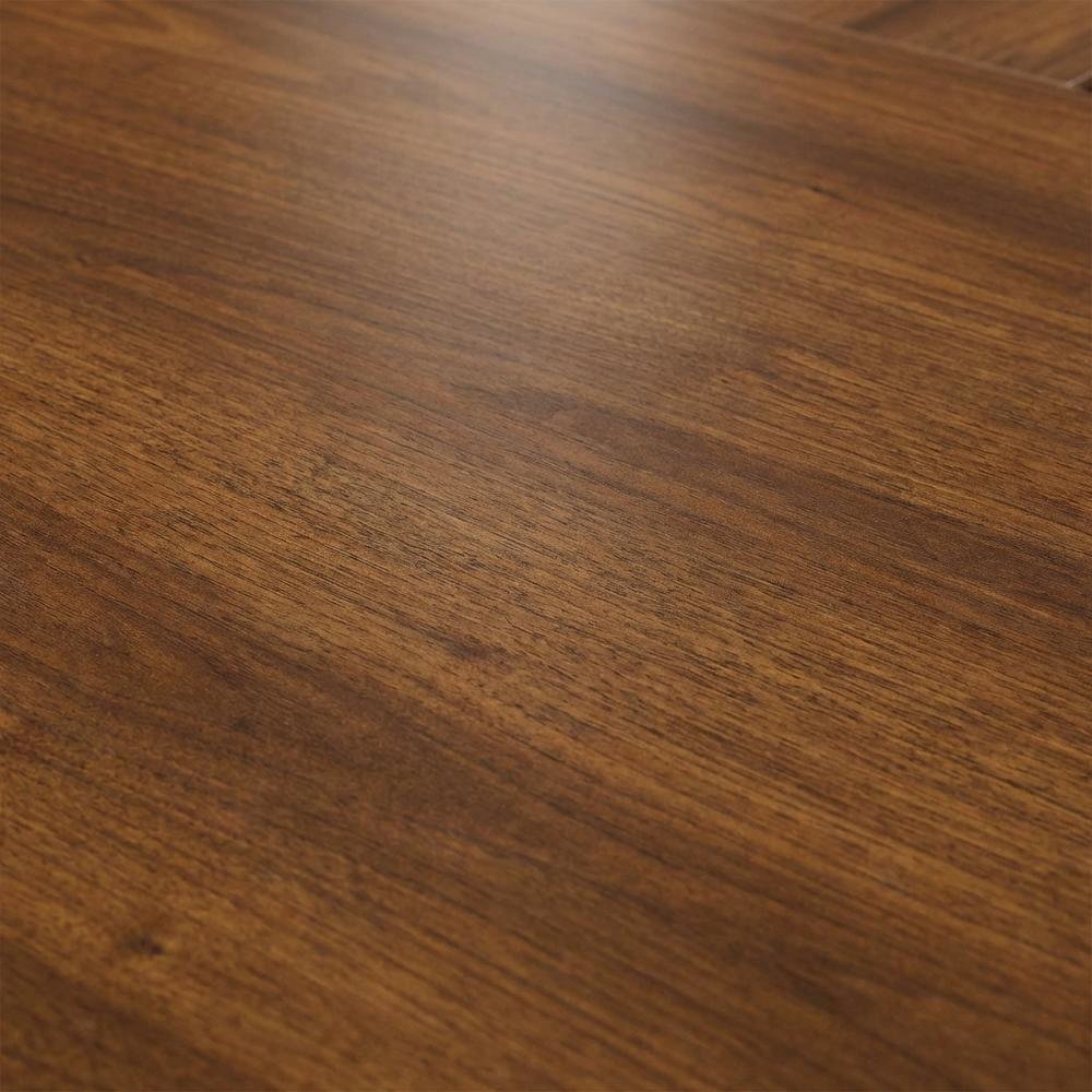 Rustic Brown L-Shaped Desk with Rectangular Top and Country Style