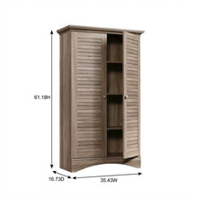 Rustic Salt Oak Finish Storage Cabinet With Coastal Cottage Style