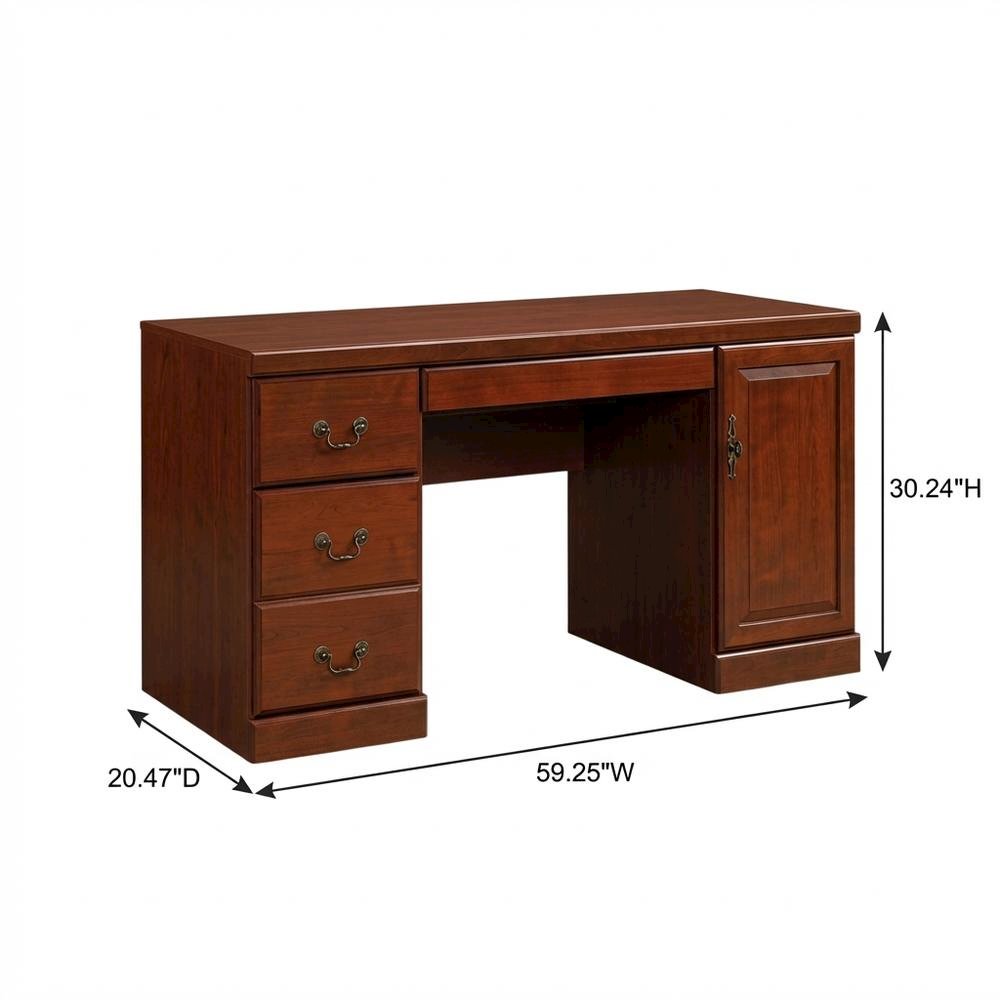 Brown Coastal Cottage Desk with Hutch and Rectangle Shape