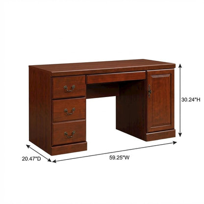 Brown Coastal Cottage Desk with Hutch and Rectangle Shape