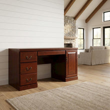 Brown Coastal Cottage Desk with Hutch and Rectangle Shape