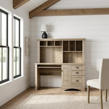 Coastal Cottage Desk with Hutch and Spacious Workspace for Home Office