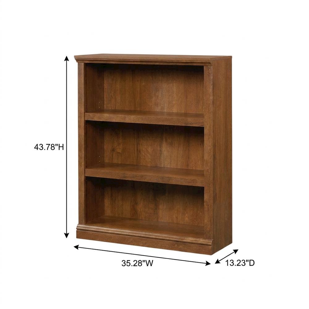 Oiled Oak Finish Storage Bookcase with Open Shelving for Living Room