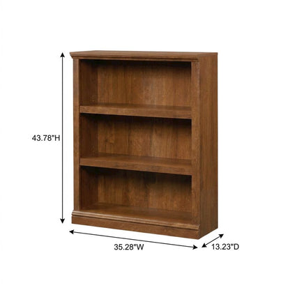 Oiled Oak Finish Storage Bookcase with Open Shelving for Living Room