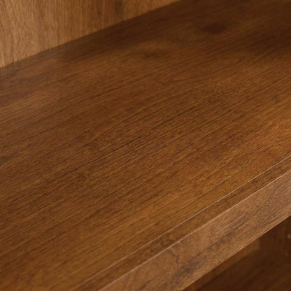 Oiled Oak Finish Storage Bookcase with Open Shelving for Living Room