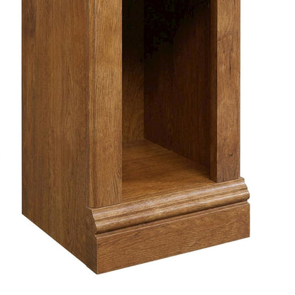 Oiled Oak Finish Storage Bookcase with Open Shelving for Living Room