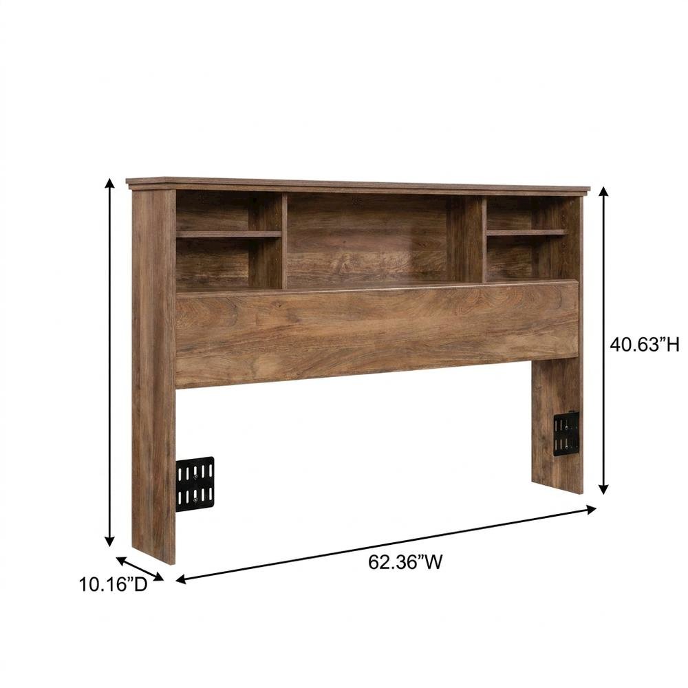 Engineered Wood Farmhouse Bookcase Headboard for Full and Queen Beds