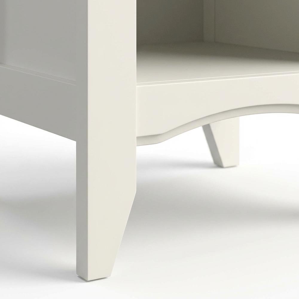 Soft White Night Stand with Coastal Cottage and Transitional Style