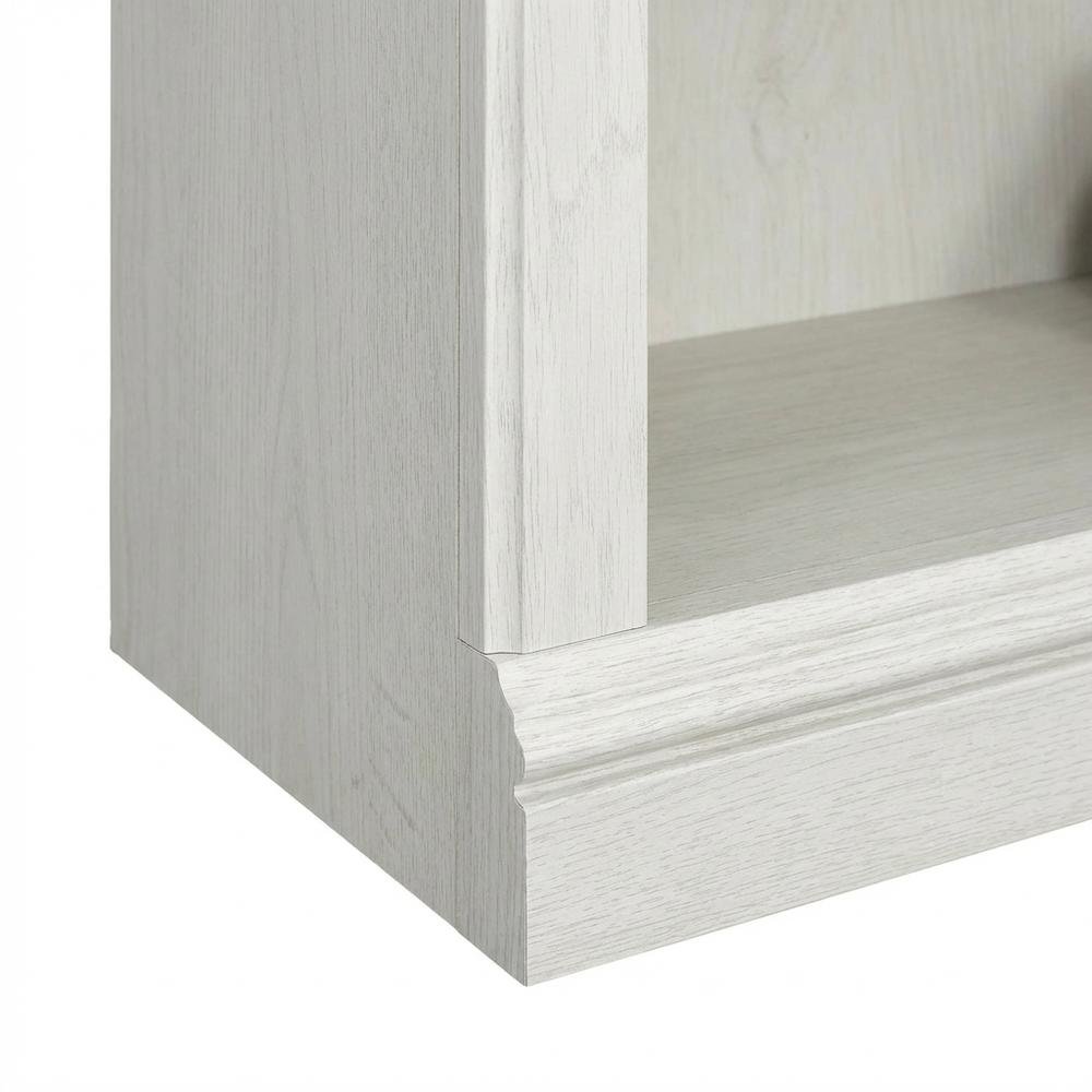 White Storage Bookcase with Rectangle Shape and Transitional Style