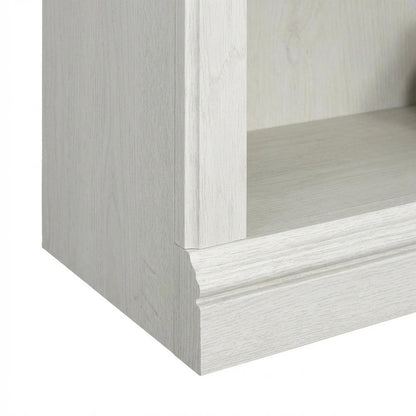 White Storage Bookcase with Rectangle Shape and Transitional Style