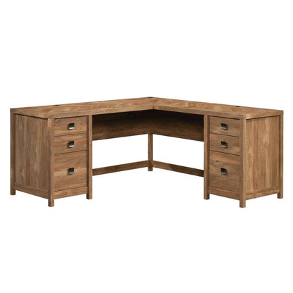 L-Shaped Office Desk In Sindoori Mango Finish For Modern Workspaces