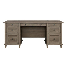 Emery Oak Executive Office Desk With Rectangular Shape And Traditional Style