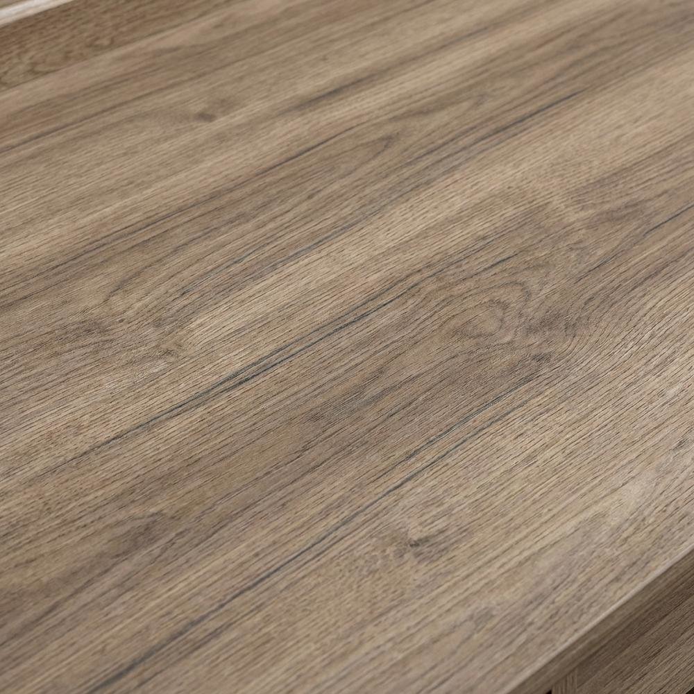 L-Shaped Office Desk Salt Oak Finish With Modern Farmhouse Style