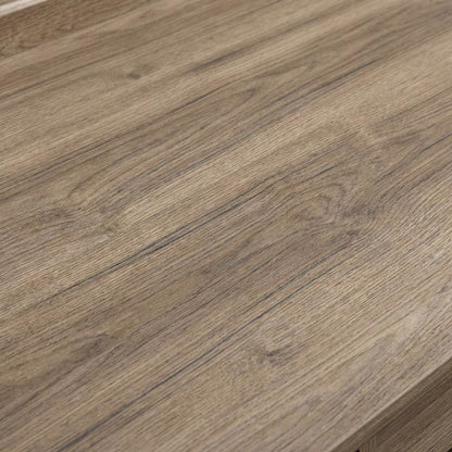 L-Shaped Office Desk Salt Oak Finish With Modern Farmhouse Style