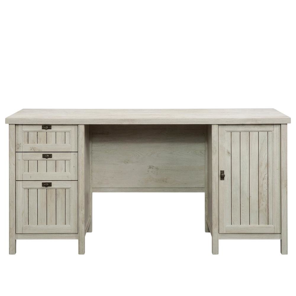 Chalked Chestnut Office L Desk With Coastal Cottage Style And Rectangular Shape