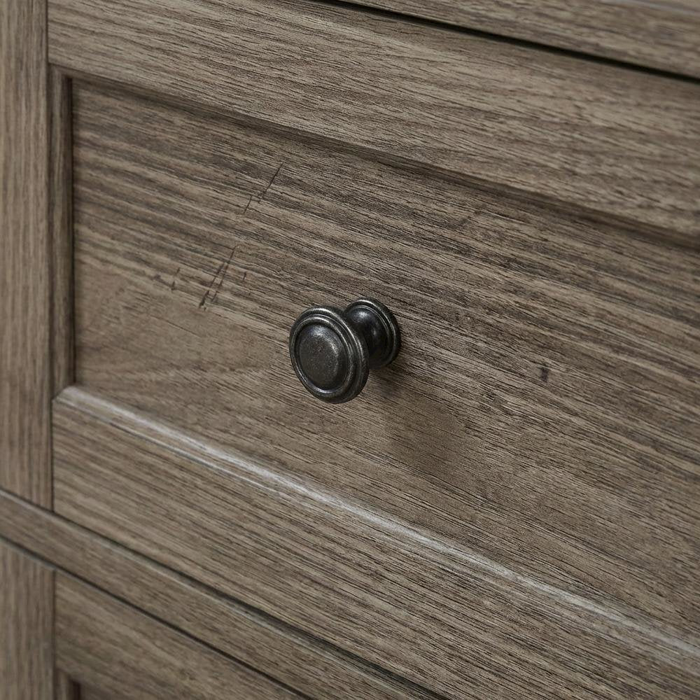 Emery Oak Executive Office Desk With Rectangular Shape And Traditional Style