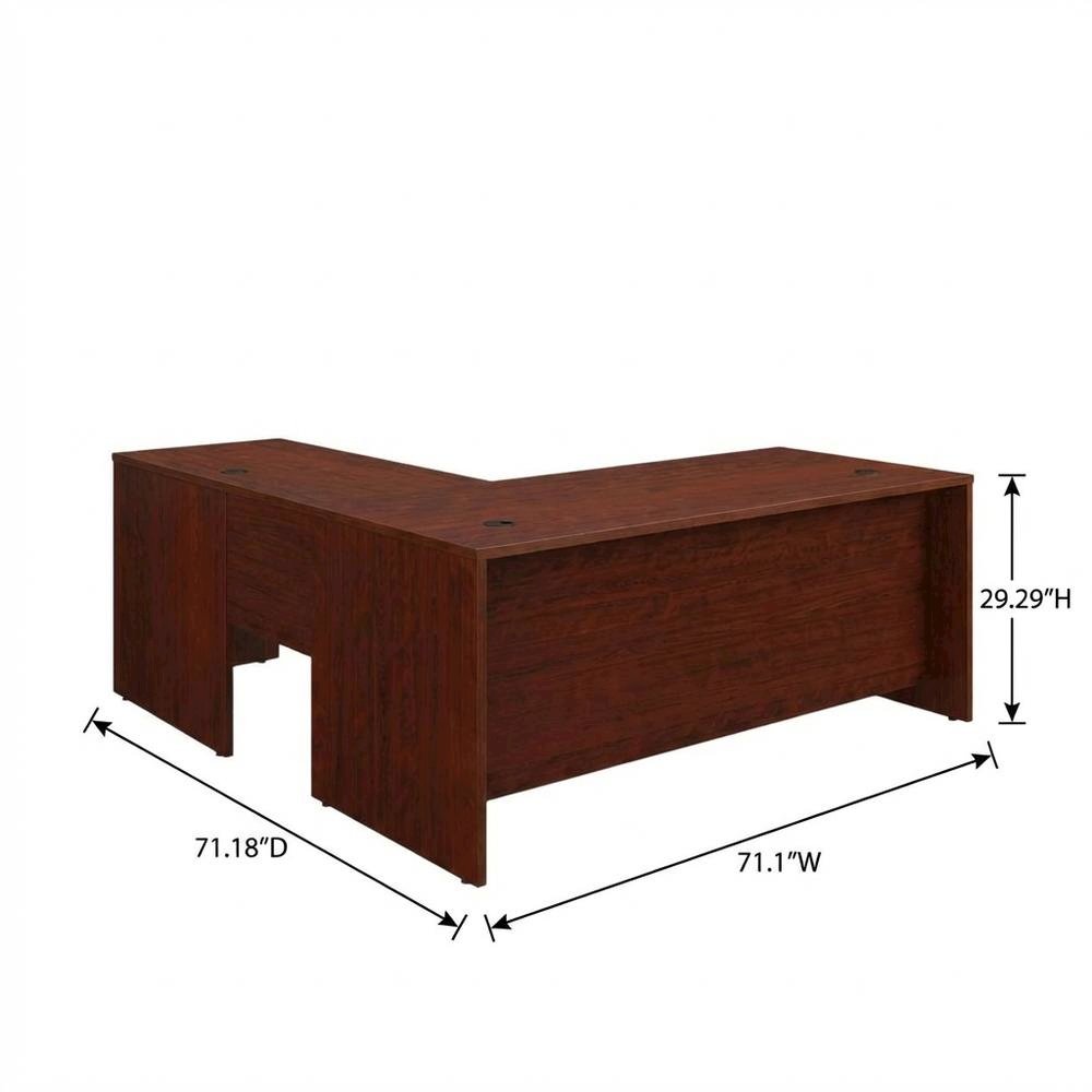 Contemporary Brown Office Computer Workstation Bundle with Rectangular Design