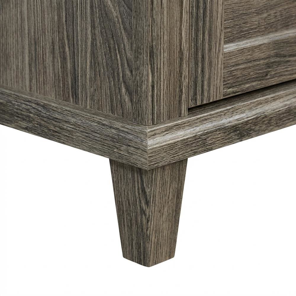 Traditional L-shaped office desk in Emery Oak finish with spacious work surface