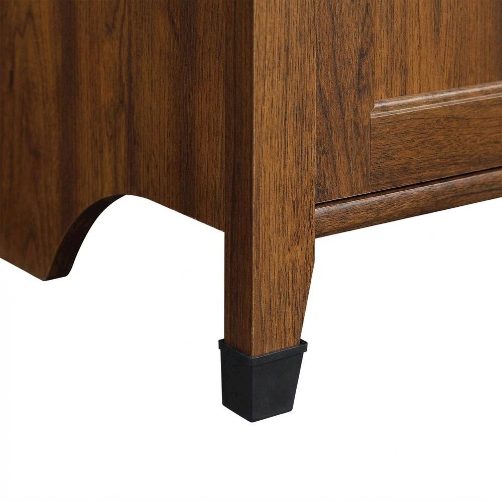 Rustic Brown L-Shaped Desk with Rectangular Top and Country Style