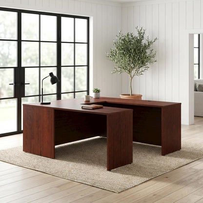 Contemporary Brown Office Computer Workstation Bundle with Rectangular Design