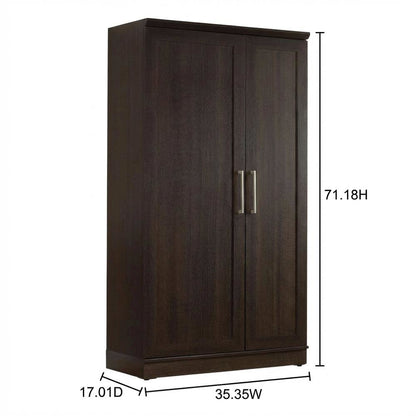 Contemporary Storage Cabinet In Dakota Oak Finish With Spacious Design