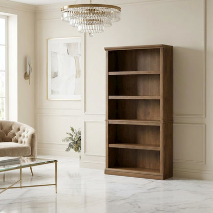Oiled Oak Finish Bookcase for Miscellaneous Storage with Open Shelving