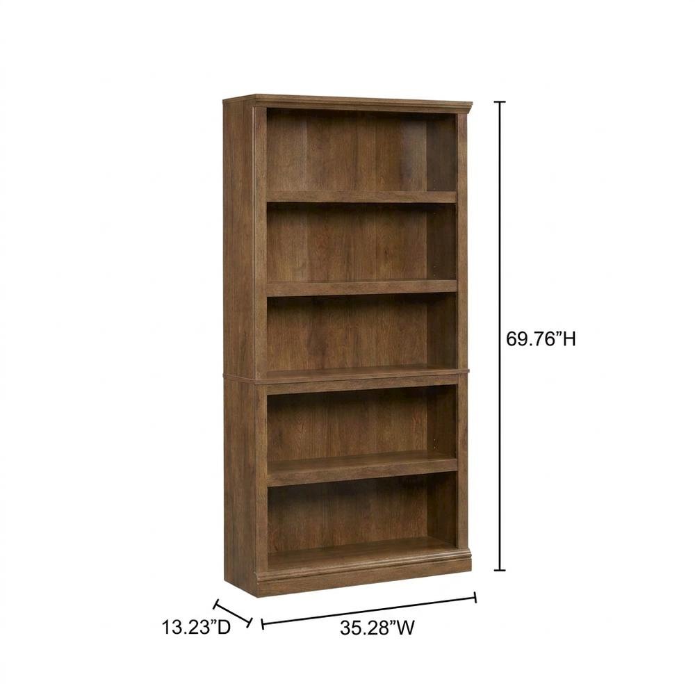 Oiled Oak Finish Bookcase for Miscellaneous Storage with Open Shelving