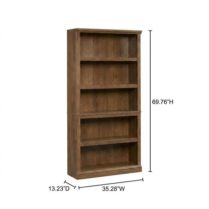 Oiled Oak Finish Bookcase for Miscellaneous Storage with Open Shelving