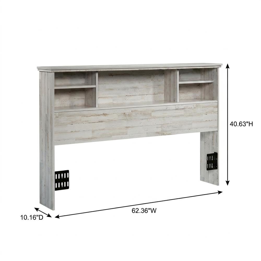 Engineered Wood Farmhouse Bookcase Headboard for Full and Queen Beds