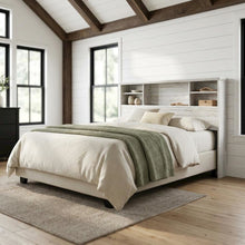 Engineered Wood Farmhouse Bookcase Headboard for Full and Queen Beds