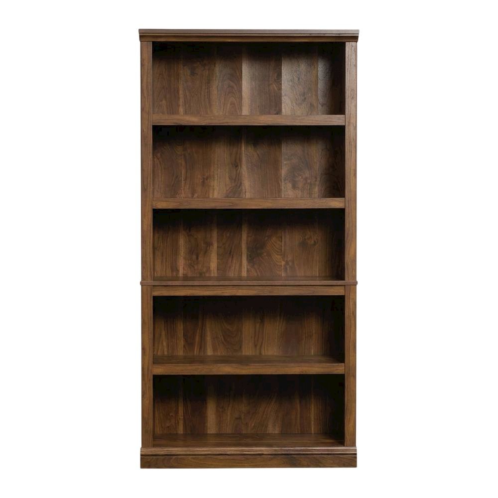 Walnut Finish Storage Bookcase with Versatile Shelving for Home or Office