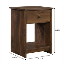 Nightstand with Rich Walnut Finish and Transitional Style