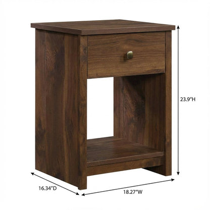Nightstand with Rich Walnut Finish and Transitional Style