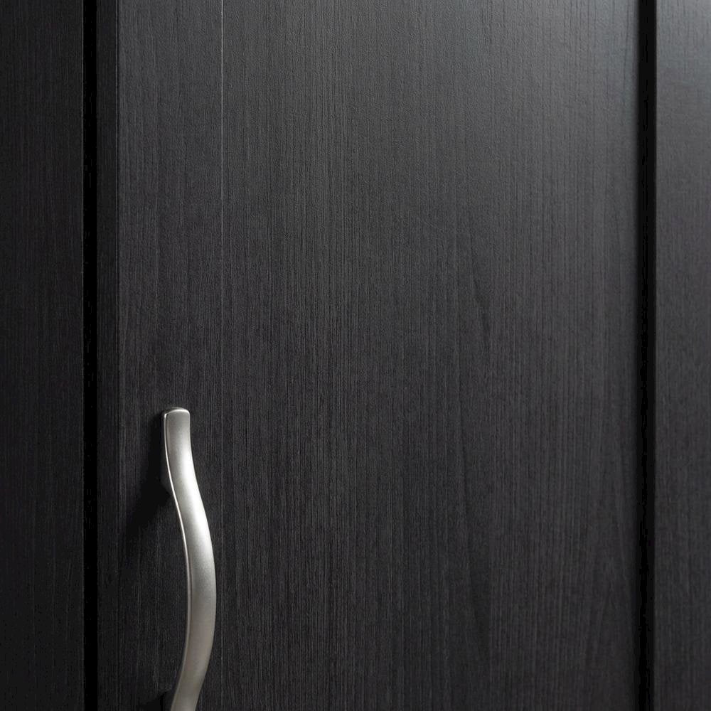 Black Oak Finish Storage Cabinet With Transitional Style, Rectangular Design