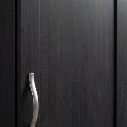 Black Oak Finish Storage Cabinet With Transitional Style, Rectangular Design