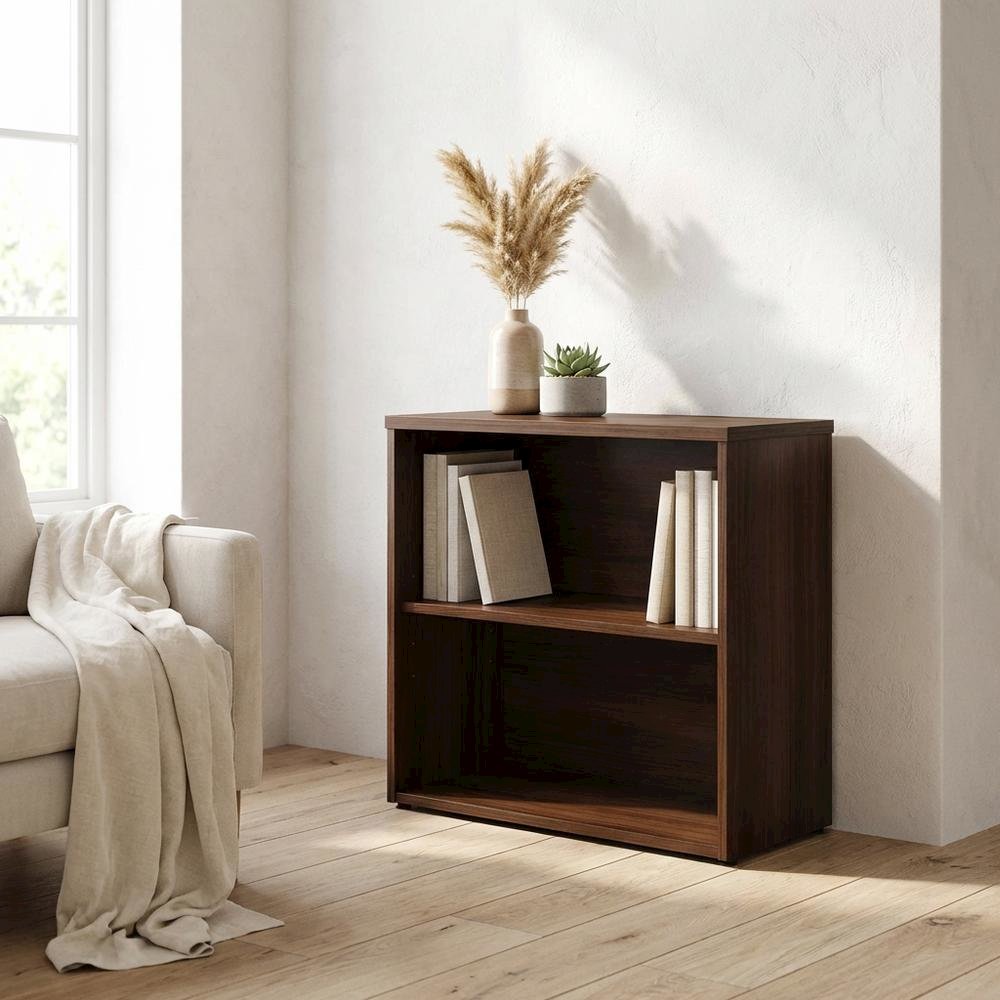 Contemporary Office Bookcase in Noble Elm Finish with Elegant Design