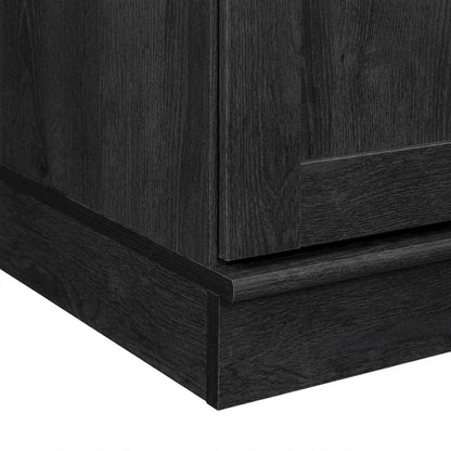Contemporary Raven Oak Finish Storage Cabinet With Spacious Design