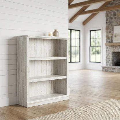 White storage bookcase with versatile design for organization