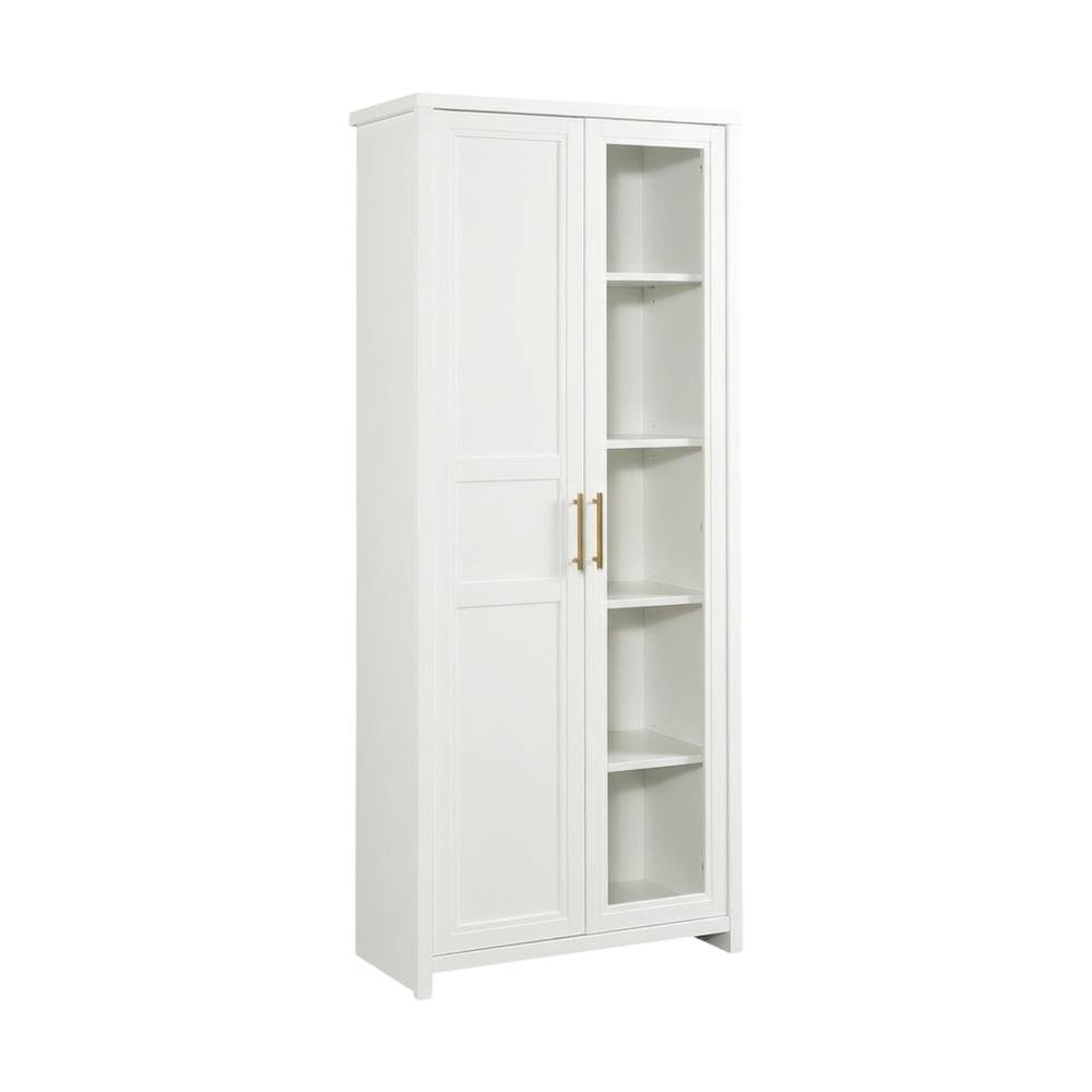 White Finish Storage Cabinet - Contemporary Transitional Style, Spacious