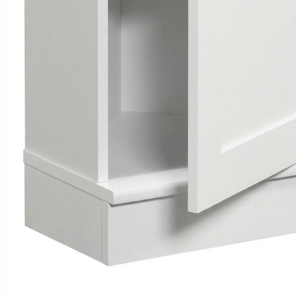 White Storage Cabinet With Soft Finish And Contemporary Style