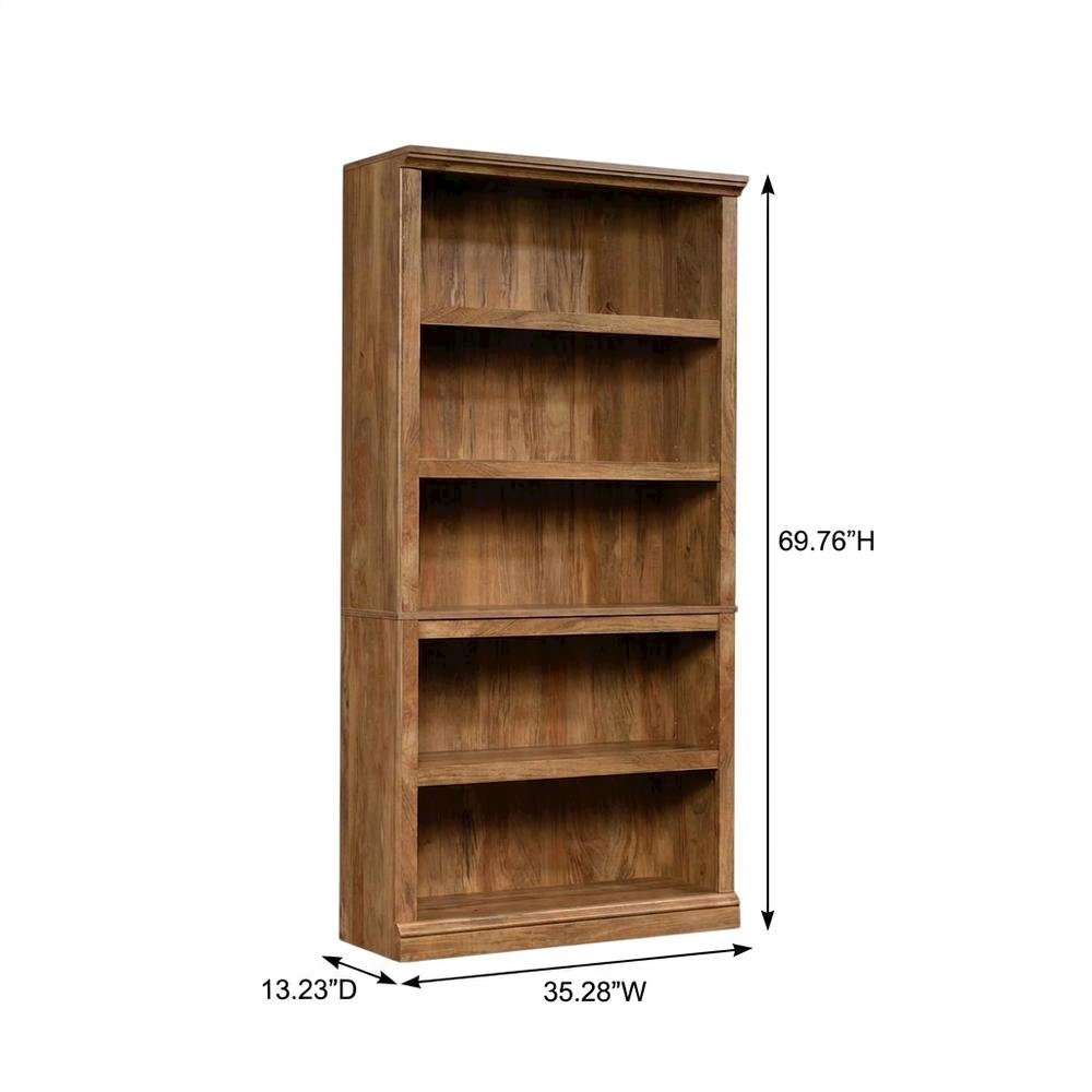 Wooden Storage Bookcase in Sindoori Mango Finish with Shelves