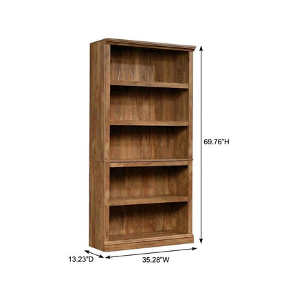 Wooden Storage Bookcase in Sindoori Mango Finish with Shelves