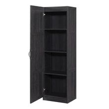 Black Oak Finish Storage Cabinet With Transitional Style, Rectangular Design