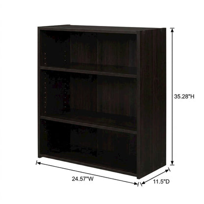Cinnamon Cherry Bookcase with Sturdy Wood Shelves for Home Storage
