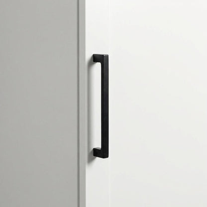 White Storage Cabinet With Soft Finish And Contemporary Style